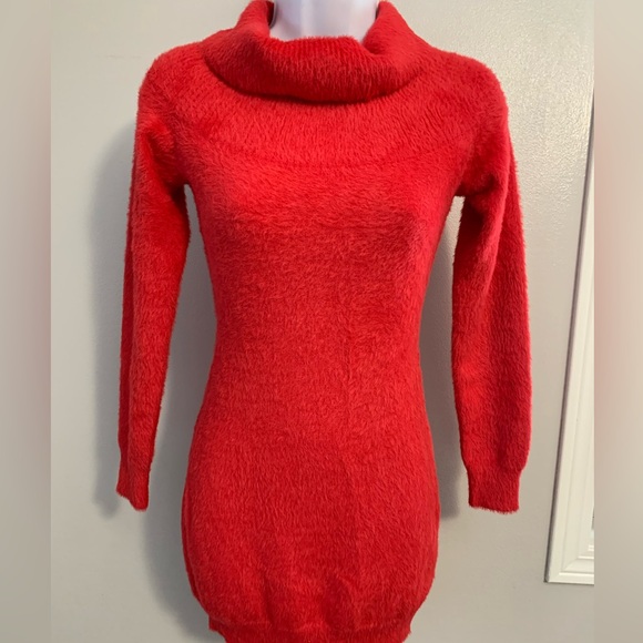 NWT Fairy Season Cozy Red Cowl Neck Tunic/ Dress - Picture 2 of 16